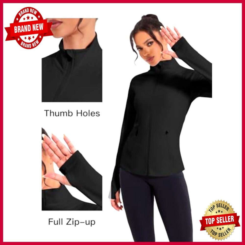 Lightweight Full Zip Workout Jacket With Pockets … - image 3